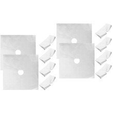 12Pièces Tapis Cuisinière Réutilisables Argentés En Fibres Ptfe