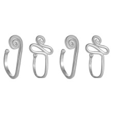 4Pièces Anneaux Fausses Perces Nez Argent U- Serpent Escargot
