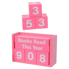 1Set Roze Jaarlijkse Leesteller Boek Dekoratie Voor Thuis