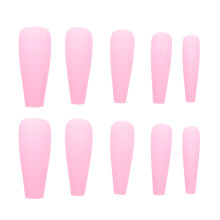200Pièces Faux Ongles Roses Mat Longs Coffin