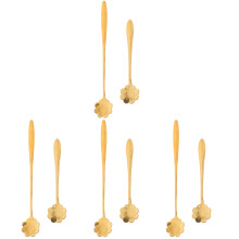 4Sets Rvs Dessertlepels Goudkleurig Voor Koffie En Toetjes