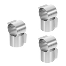6Pièces Moule Rond Mousse Ajustable Argent Pour Cuisine