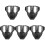 5Pièces Lunettes Cyclisme Noires Windproof Design Moderne Unisexe 1