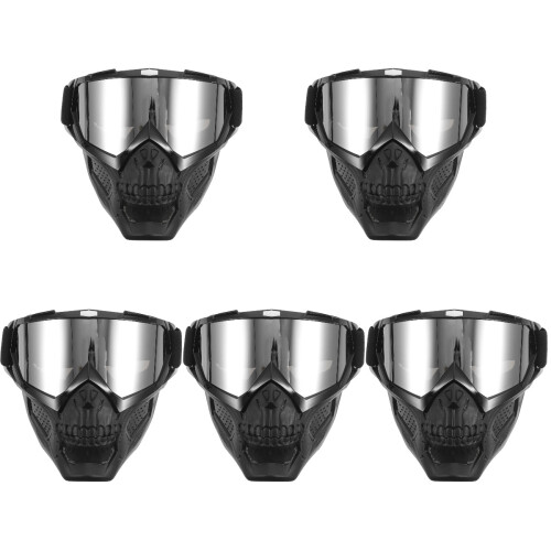 5Pièces Lunettes Cyclisme Noires Windproof Design Moderne Unisexe