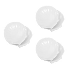 6St Keramische Shell Serveerplaten Wit Voor Thuis En Restaurants