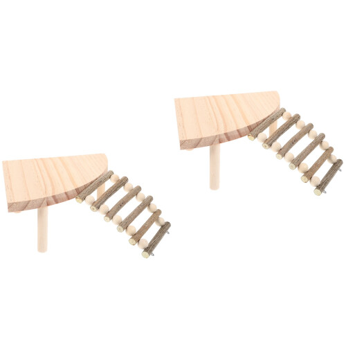 2Pièces Support Bois Clair Multifonction Pour Hamster