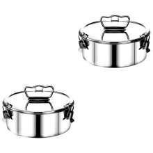 2Pièces Cuiseur Acier Multifonction Cadeau Argent