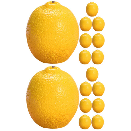16Pièces Mini Citrons Simulation Résine Décor Etagère
