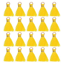 150Pièces Pompons DIY Jaunes En Matériau Durable Avec Anneau