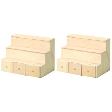 2Pièces Mini Meubles Bois Khaki Armoire Décorative Pour Maison Mini