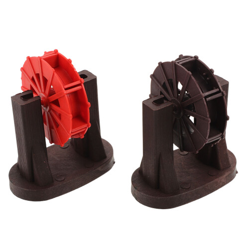 2Pièces Roue D'eau Plastique Décor Miniature Pour Aquarium