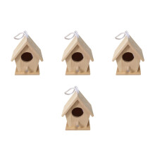 4Pièces Assemblage Bois DIY Maison Miniature Khaki Enfants