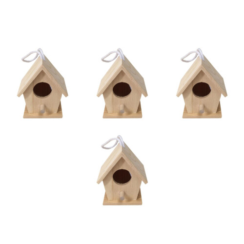 4Pièces Assemblage Bois DIY Maison Miniature Khaki Enfants