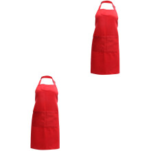 2Pièces Tablier Cuisine Coiffure Rouge Confortable