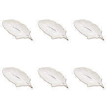 6Pièces Plateau Rangement Multiusage Plume En Céramique