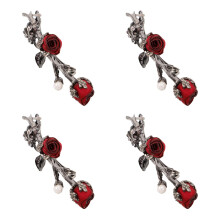 4Pièces Pince À Rose Simulée Variées Pour Fête