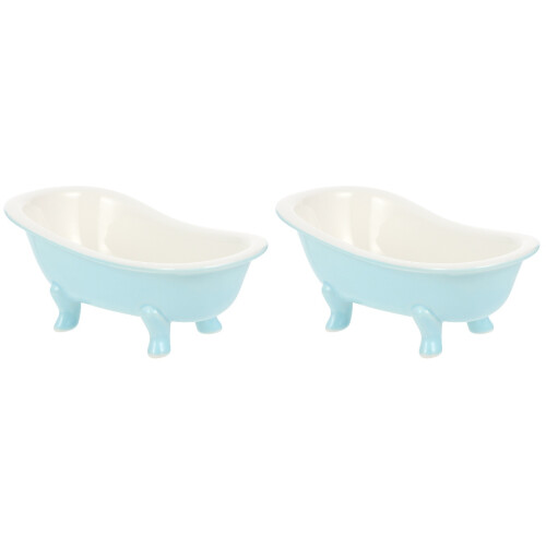 2Pièces Bol Glace Céramique Bleu Unique Usage Restaurant