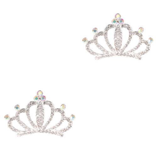 2Pièces Accessoires Cheveux Blancs Strass Pour