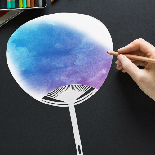 20 Japanse -waaier DIY-kit, wit handwaaier frame 2