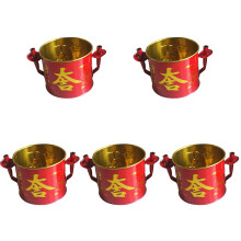 5Pièces Porte-Encens En Acier Rouge Décor Temple