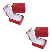 4Pièces Boîtes De Stockage Rouge En Tissu Pour Ongles Guzheng