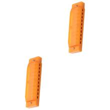 2Pièces Instrument Harmonica Plastique 10 Trous Orange Jeu Éducatif