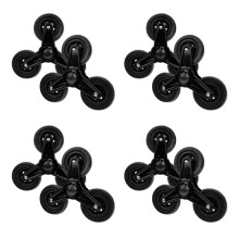 4Paires Roulettes Chariot Polyvalentes En Fer Noir Résistant