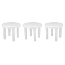 3Pièces Tabourets Blancs Solides Légers Pour Enfants