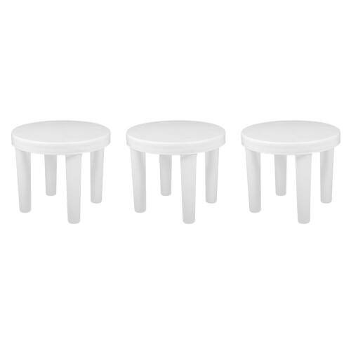 3Pièces Tabourets Blancs Solides Légers Pour Enfants
