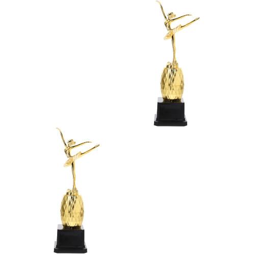 2Pièces Trophées Ballet Enfants Dorés Pour Décor Danseuses