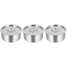 3Pièces Bols Argent En Acier Inoxydable Pour Cuisine Ramen Œufs
