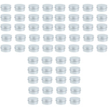 60Pièces Pots Cosmétiques Aluminium Légers Argent Pour Voyage Et