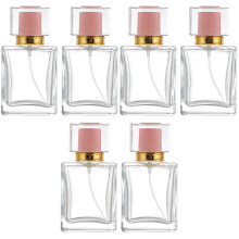 6Pièces Flacons En Verre Rose Rechargeables Et Pratiques Pour