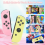 (Pink-Yellow) Wireless Controller for Nintendo Switch Joystick Switch OLED Gamepad 4