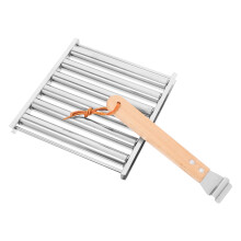 Rvs Grillsausage Roller Met Beukenhout, Perfect Voor Barbecue