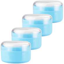 4St Compacte Blauwe Poeder Puff En Container Voor Baby En Lichaam