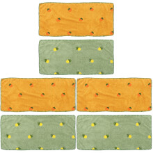 6Pièces Serviettes Mains Absorbantes En Corail Motifs Fruits