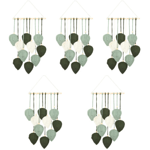 5Pièces Tapisserie Suspendue Macramé Vert Clair Décor Maison