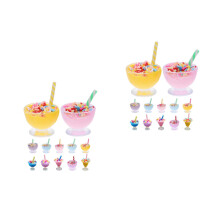 24Pièces Figurines Glaces Miniatures Résine Colorée Pour Décor Et Jeu