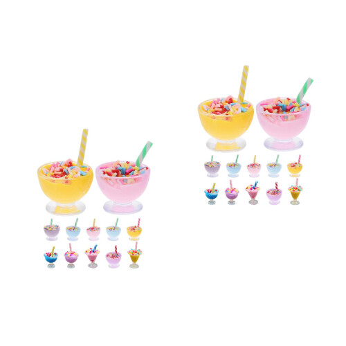 24Pièces Figurines Glaces Miniatures Résine Colorée Pour Décor Et Jeu