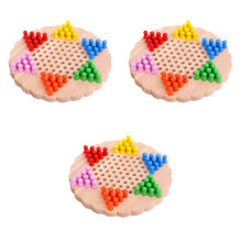 3Pièces Jeu De Dames Chinois En Bois Coloré Pour Enfants Educatif