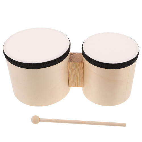 1Sets Percussie Bongos Beige Voor Dans En Muziekleer