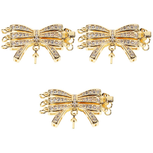 3Pièces Connecteurs Dorés Pour Bracelet Collier Accessoires DIY