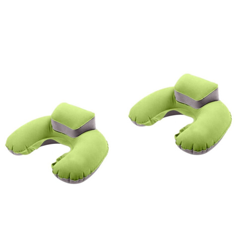 2Pièces Coussin Gonflable Vert U Confortable Pour Camping