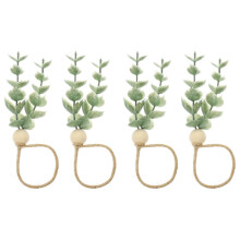 4Pièces Anneaux De Serviette Verts Pour Décor De Table