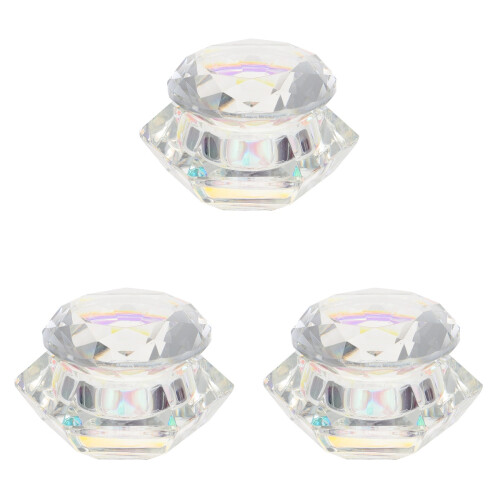 3Pièces Mini Gobelets Cristal Pour Ongles Usage Professionnel