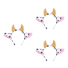 3Pièces Accessoires Cheveux Vache Pour Fête Oreilles Cornes Colorés