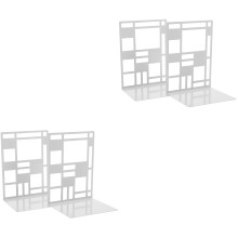 4Pièces Appuis-Livres Blancs En Fer, Décor Et Rangement Pour