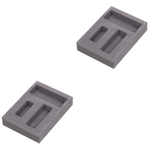 2Pièces Moule Lingot Graphite Noir 3 Fentes Pour Tests Analyses
