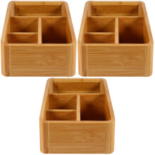 3Pièces Boîte De Rangement Élégante Bois Clair Usage